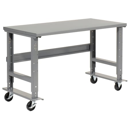 Global Industrial Mobile Workbench, 48 x 36in, Adjustable Height, Steel Square Edge 183151A